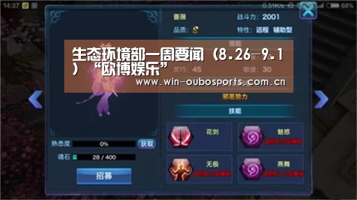 生态环境部一周要闻(8.26-9.1)“欧博娱乐”(图1) 欧博官网abg